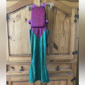 Girls Edge purple green one piece swim suit flotation - size M/L (30-55 pounds)